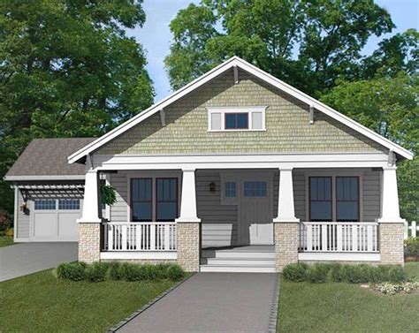 Craftsman Bungalow with Attached Garage - 50133PH | Architectural ...