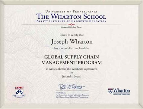 Global Supply Chain Management Online Course at Wharton