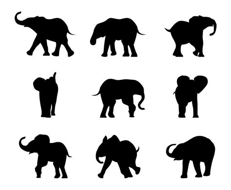 Baby Elephant Silhouette Vector Art & Graphics | freevector.com