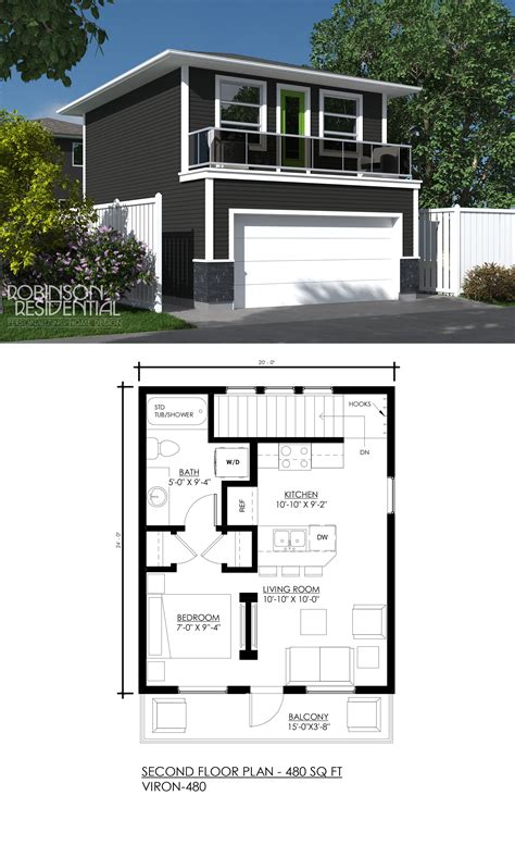 Apartment With Garage Floor Plan - One Story Garage Apartment - 2225SL ...