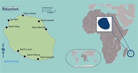 Detailed political map of Reunion. Reunion detailed political map ...