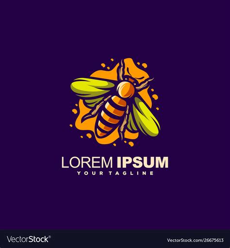 Awesome honey bee logo design Royalty Free Vector Image