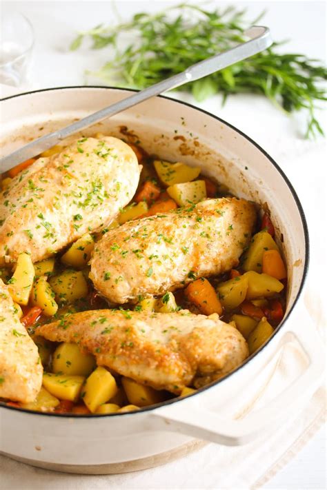 Dutch Oven Chicken Breast (with Vegetables and Potatoes)