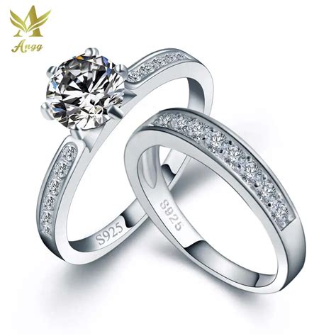 ANGG 7ct Fashion Women S925 Sterling Silver Ring Women Cubic Zirconia ...