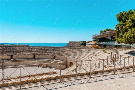 Roman Amphitheatre Of Tarragona, Spain. An ancient historical tourist ...