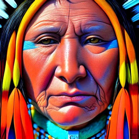 Native American Cherokee Chief - Cindy's Creative Corner - Digital Art ...