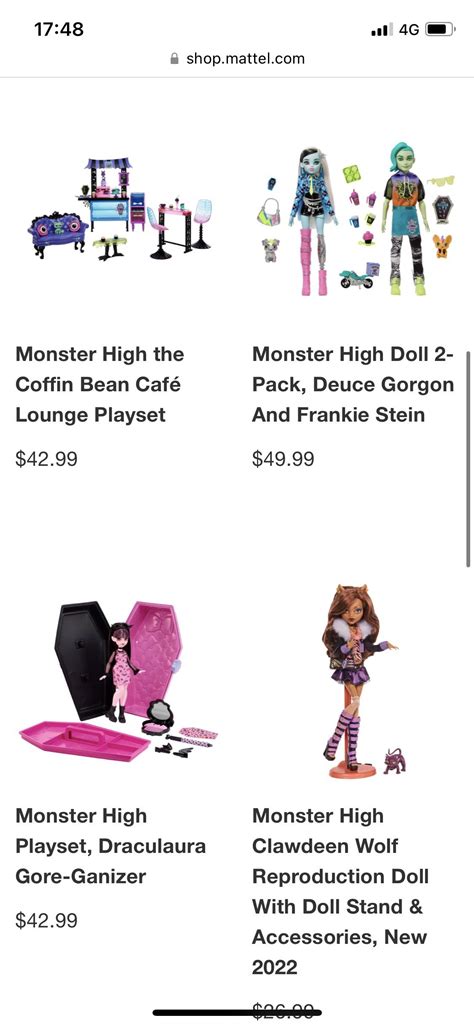 USA Mattel website is loading the new dolls and sets onto the website ...