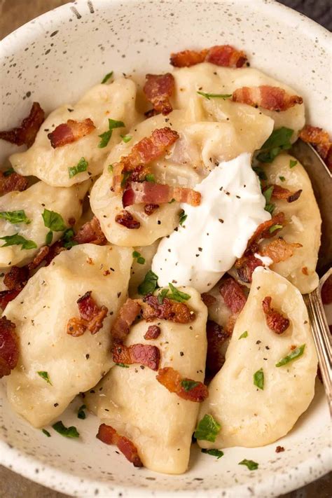 Delicious potato perogies with a simple potato filling made from ...