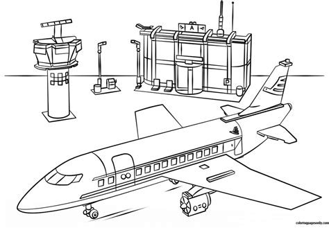 Lego City Airport Coloring Page - Free Coloring Pages Online