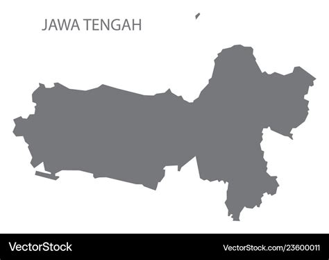 Jawa tengah indonesia map grey Royalty Free Vector Image