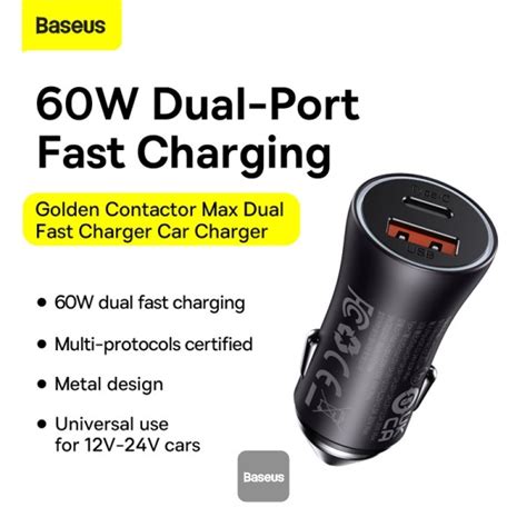 Baseus Online | Baseus Golden Contactor Max Dual Fast Charger Car ...