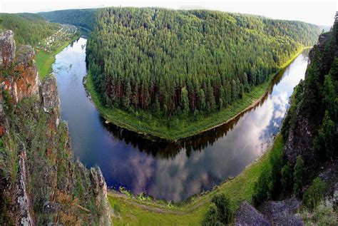 Nature Ural river at Southern Ural – Moscow Russian