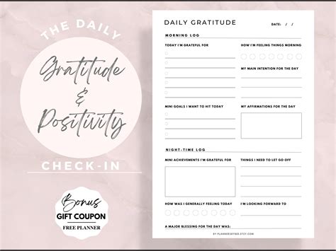 Daily Gratitude Journal Template Daily Reflection Self Care - Etsy