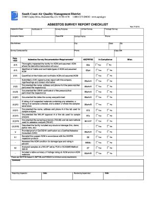 Asbestos Survey Checklist - Fill Online, Printable, Fillable, Blank ...