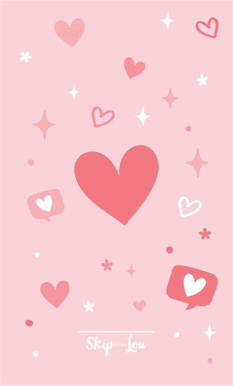 Free Pink Heart Wallpaper For Phone and Computer | Skip To My Lou