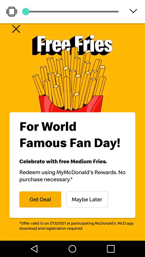 FREE Medium Fries @ McDonald's Today Only! (7/13 - App Required ...