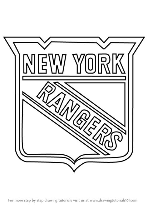 Learn How to Draw New York Rangers Logo (NHL) Step by Step : Drawing ...