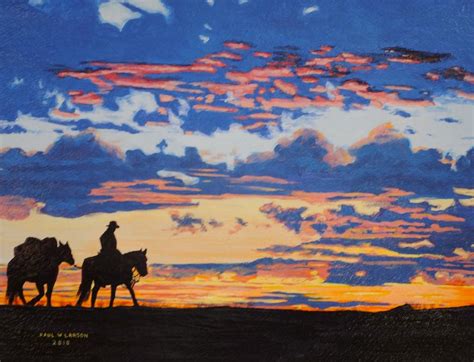 Western Sunset Painting by Paul Larson