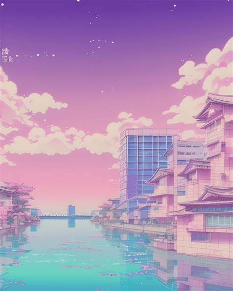 Vaporwave Japanese City Pretty Girl Pastel Pink Pastel Purple Pastel ...