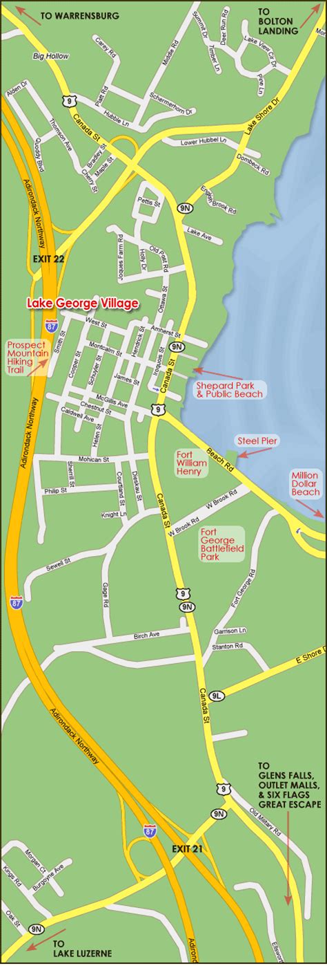 Lake George Map - Find A Map Of Lake George Village, Attractions & More