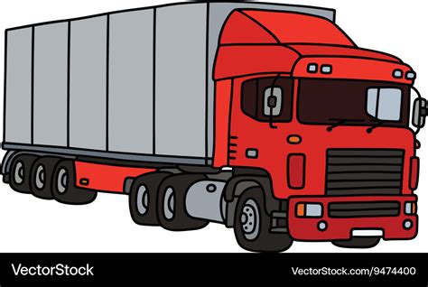 Red semitrailer truck Royalty Free Vector Image