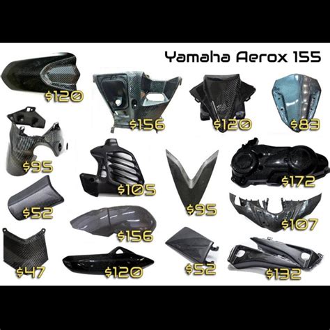 Carbon Fiber Accessories for Yamaha Aerox 155, Motorbikes, Motorbike ...