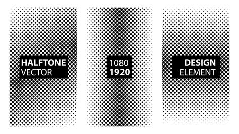 Halftone set vector illustration, black and white halftone effect ...