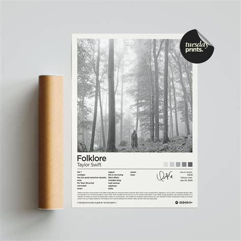 Folklore Album Cover Poster / Swift Custom Poster, Home Decor, Wall Art ...