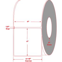 4" x 4" Aggressive Thermal Transfer Label - No Perforation