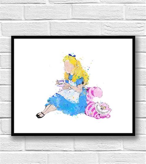 Alice in Wonderland Watercolor Print Movie Poster Kids Room | Etsy