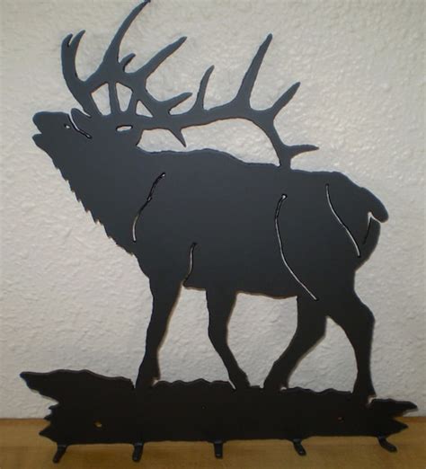 Wildlife BUGLING BULL ELK Silhouette Keychain Holder