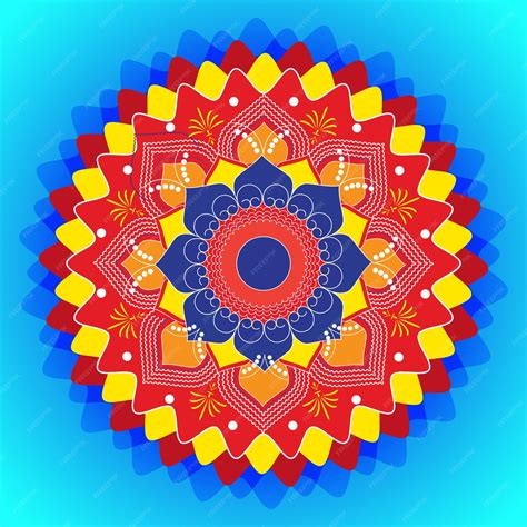 Premium Vector | Traditional Colorful Rangoli Mandala Design vector