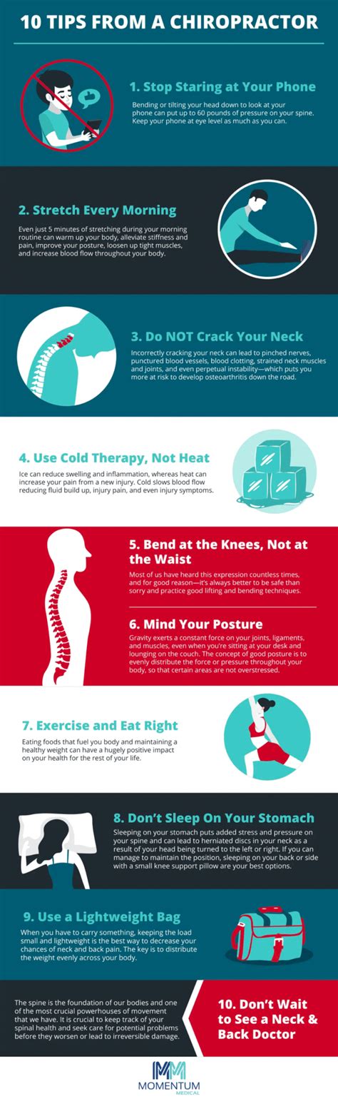 10 Tips from a Chiropractor Infographic - Momentum Medical