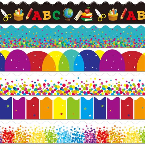 Buy 60 Pieces Bulletin Board Border for Classroom Colorful Border for ...