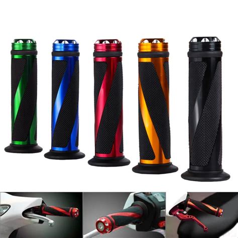 22mm 7/8" Motorcycle Universal Handle bar Grips Carbon Fabric Bar For ...