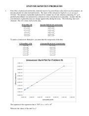 6 Enzyme Kinetics Problems.pdf - ENZYME KINETICS PROBLEMS 1. Penicillin ...