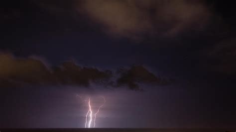 Premium Photo | Lightning in sky at night