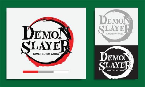 kimetsu no yaiba or demon slayer logo manga and anime isolated in green ...