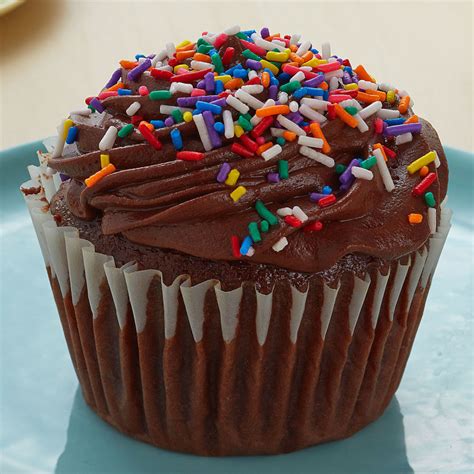 Chocolate Cupcake w/ Chocolate Buttercream Icing & Sprinkles - Little ...