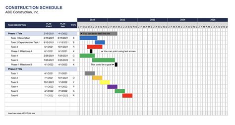 Construction Project Gantt Chart - Construction Documents And Templates