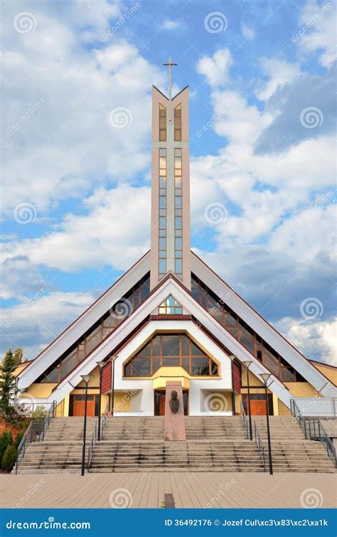 Modern Christian Church with Heaven in Background Stock Photo - Image ...