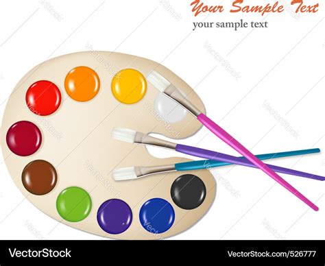 Brush with color paint Royalty Free Vector Image