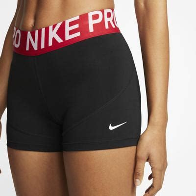 Nike Womens Pro 3 Inch Shorts - Black/Gym Red - Tennisnuts.com