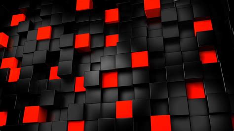 Online crop | red and black 3D blocks, render, black, red, digital art ...