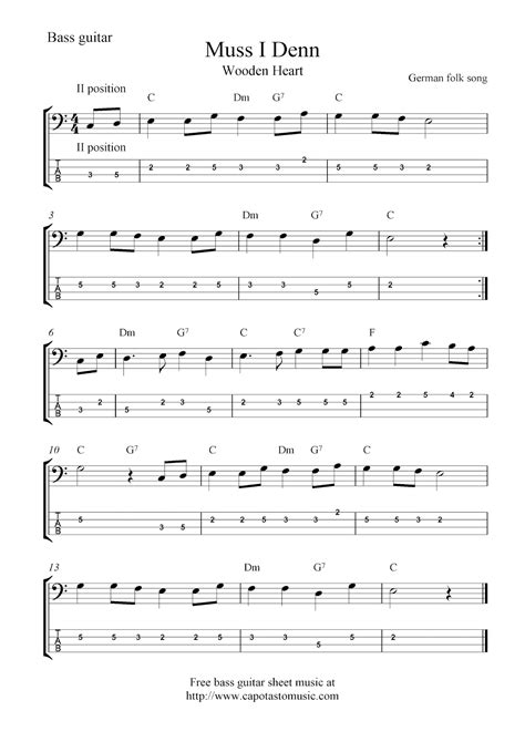 Free Printable Sheet Music For Bass Guitar - Printable Templates: Your ...