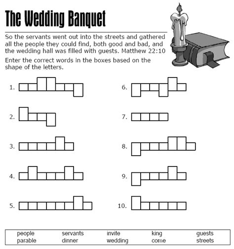 Parable Of The Great Banquet Worksheet