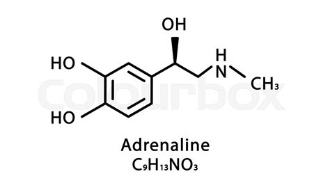 Adrenaline molecular structure. Epinephrine skeletal chemical formula ...