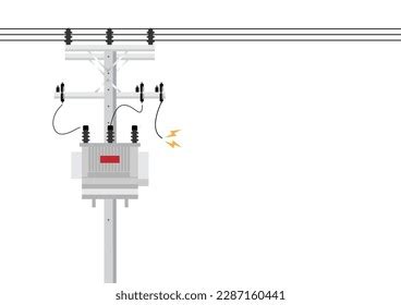 Electric Pole Electric Transformer Damage Broken Stock Vector (Royalty ...