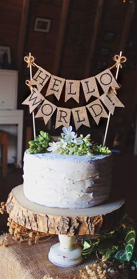 √ Rustic Baby Shower Cakes