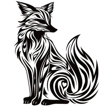 Fox Silhouette Tribal Outline Drawing, Fox, Drawing, Outline PNG ...